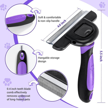 MIU COLOR Pet Grooming Brush, Deshedding Tool for Dogs & Cats, Effectively Reduces Shedding by up to 95% for Short Medium and Long Pet Hair