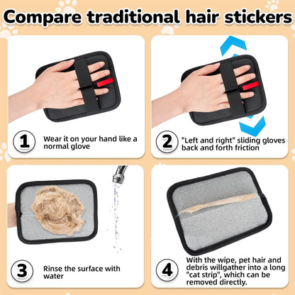 Pet Hair Remover, electrostatic pet Hair Removal Gloves, cat and Dog pet Hair Removal Tools, Suitable for Bed Sheets, Blankets, Clothes, Sofas, Multi-Functional Beauty Gloves -1 piece