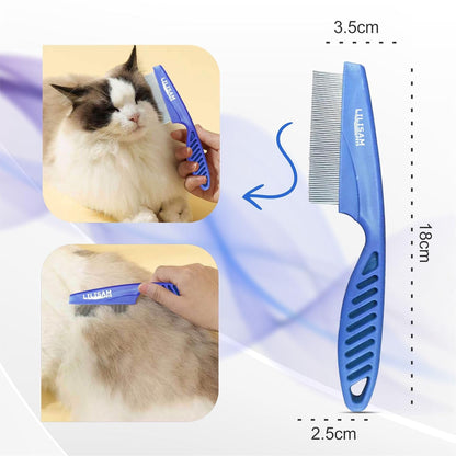 Pet Self Cleaning Slicker Brush and Grooming Comb - Gently Removes Loose Hair, Tangles, and Dirt - Skin Friendly Deshedding Grooming Tool for Hair Dogs & Cats - Pet Supplies Accessories (Purple)