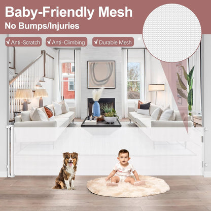 Extra Wide Baby Gate for Large Openings Retractable Baby Gates Indoor Outdoor Extra Long Dog Gate for Doorway Stair Gates for Kids or Pets Extra Large Dog Gate for Stairs
