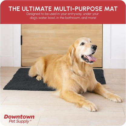 My Doggy Place Dog Mud Mat, 36"x26" Ash – Thick Microfiber Entry Rug for Snow, Mud & Salt – Absorbent, Quick-Dry, Washer-Safe & Non-Slip, Large