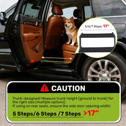 Foldable Dog Car Steps - Upgraded Non-Slip Pet Stairs for Large Dogs, Portable Metal Frame Dog Ramps for High SUV, Truck and Cars, Lightweight Pet Ladder with High Load-Bearing Capacity (6 Steps)