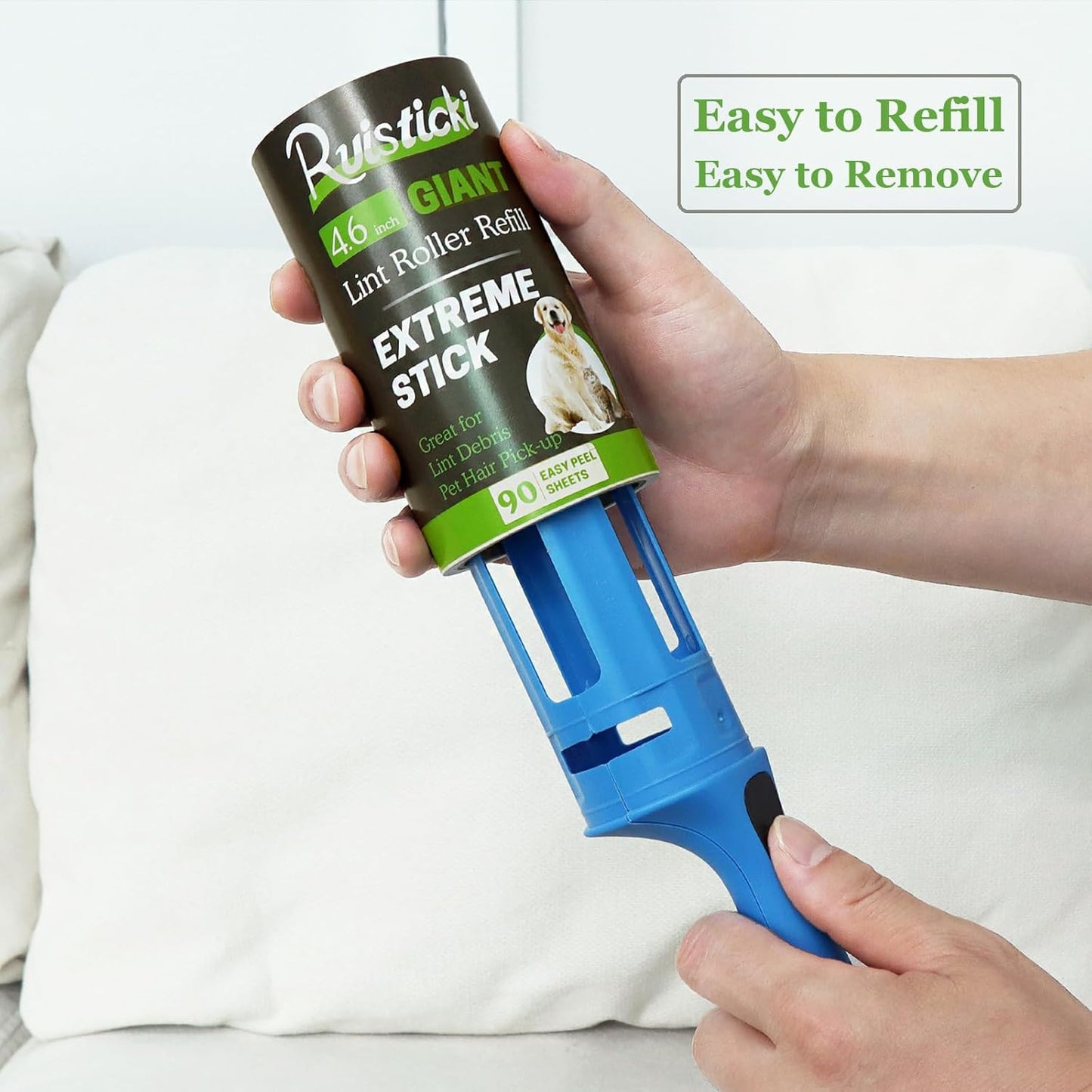 10 inch Mega All-Purpose Pet Hair Lint Roller Refills Compatible with Evercare Mega Roller 10'' Wide Ultra Sticky 60 Sheets Each Refill (Pack of 6, 360 Sheets Total)