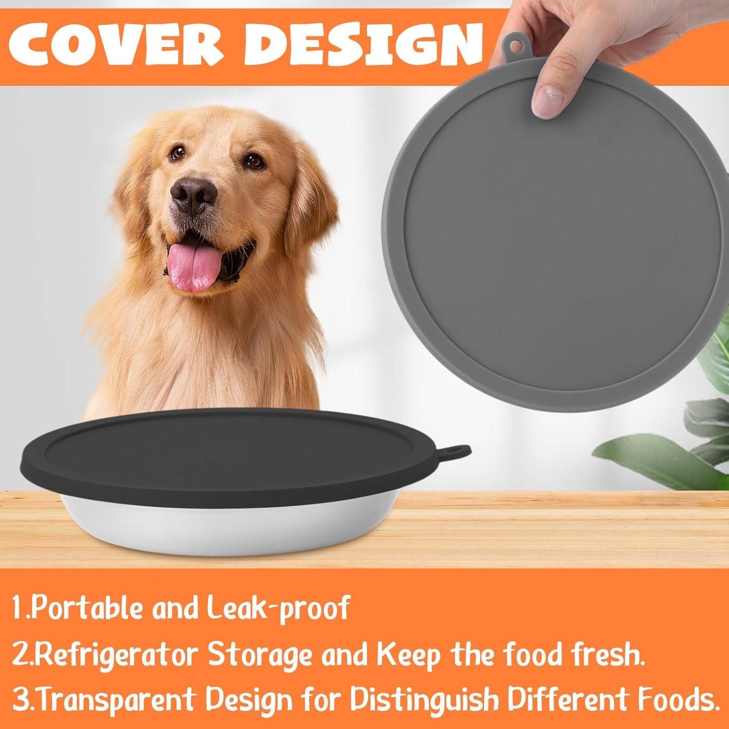 Patelai 4 Pcs Stainless Steel Dog Bowls with Silicone Lids Portable Food and Water Dishes for Pets Sealable Containers for 6.3" for Cats & Small Dogs (Red,Purple)