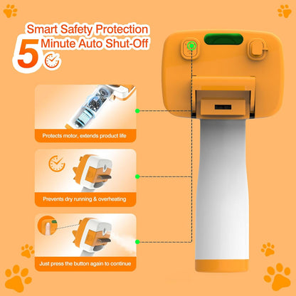 Pet Steam Brush for Dogs & Cats,5-in-1 Self-Cleaning Dog Steam Brush with 3 Swap-in Heads (Grooming, Dematting, Deshedding),Cat Spray Hair Removal Comb,Includes Pet Essence & Storage Bag
