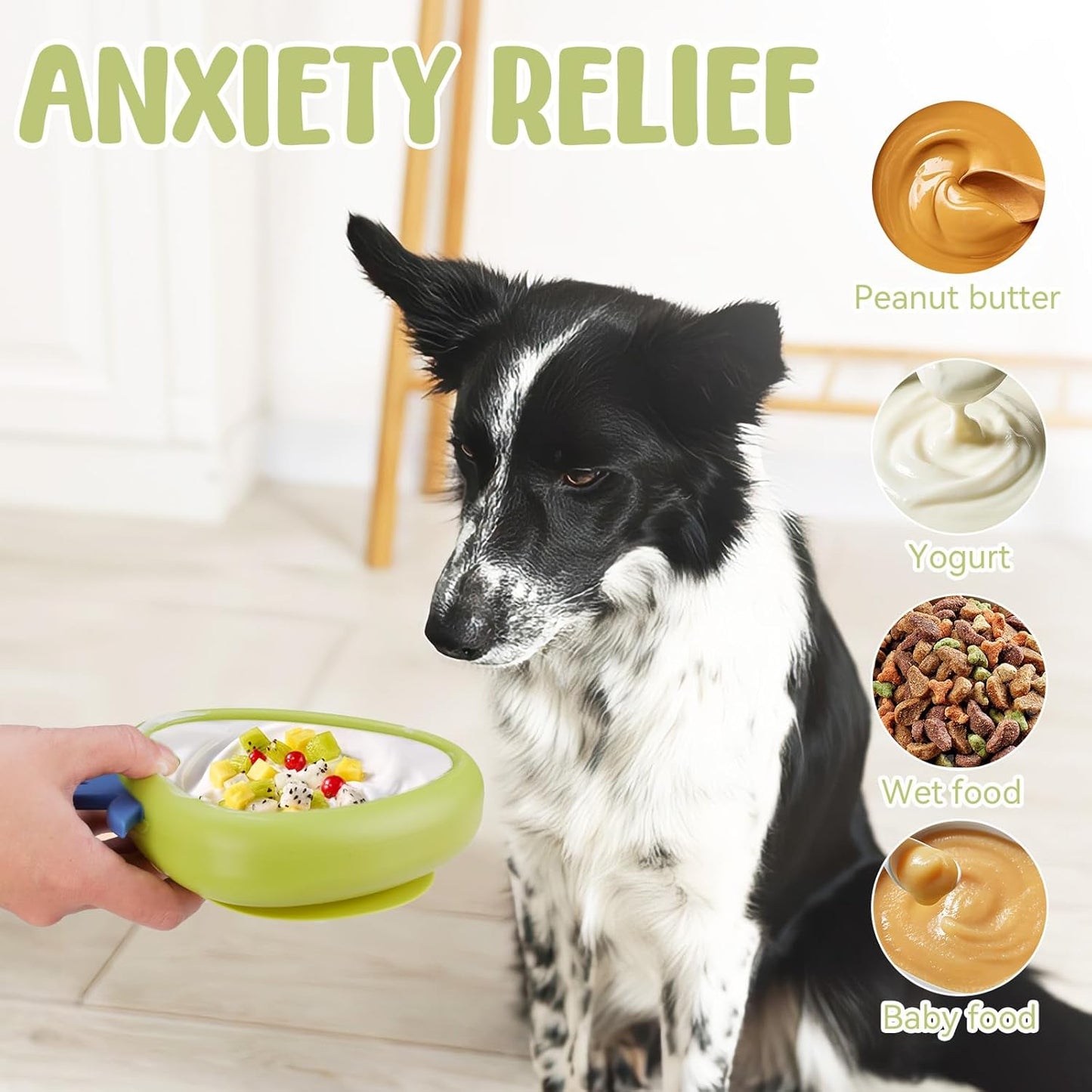 Freeze Dog Lick Bowl, Animire Non-Slip Slow Feeder Lick Mat for Dogs, Silicone Dog Enrichment Bowl for Distraction Anxiety Relief Boredom, BPA Free, Dishwasher Safe(Rose,S)