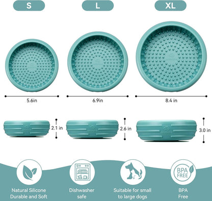 Dog Lick Bowl, Animire Freeze Lick Mat for Dogs, Non-Slip Slow Feeder Licking Bowl Enrichment Treat for Distraction Anxiety Relief, Food Grade Silicone, Dishwasher Safe(Pastel Purple,S)