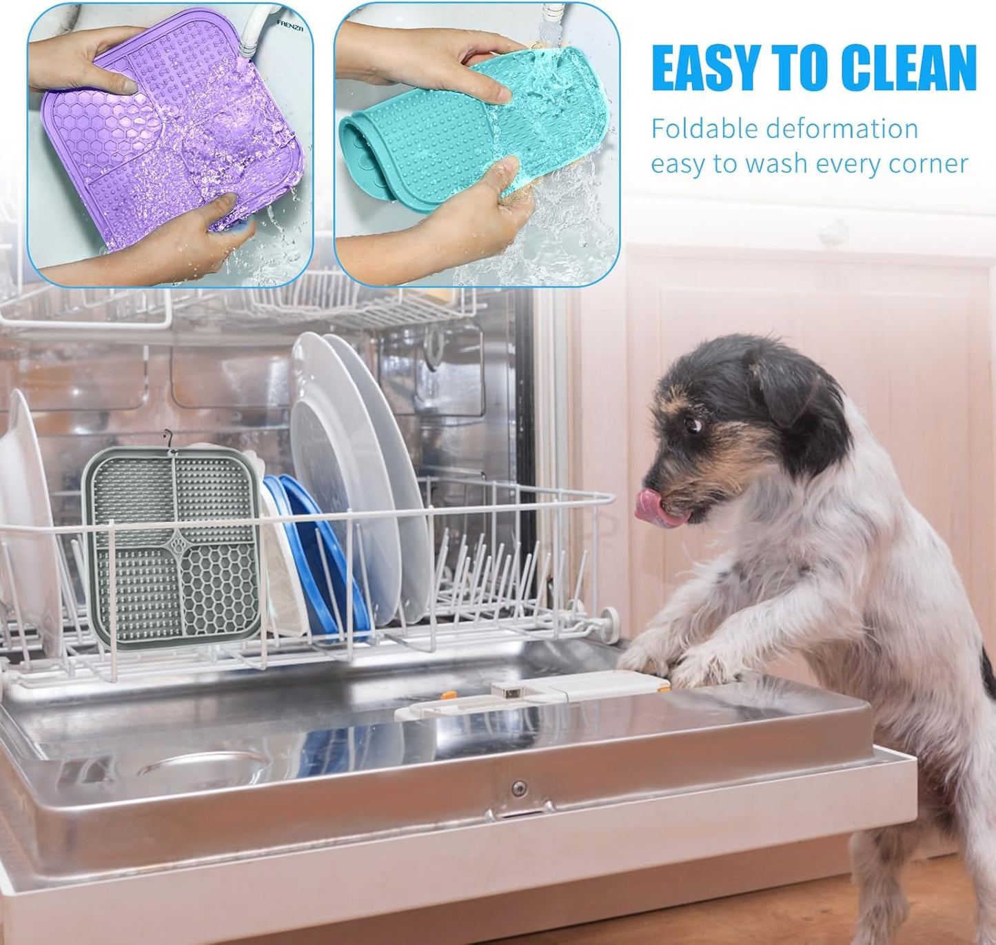 Honomastry Lick Mat for Dogs, Premium Lick Pad with Suction Cups for Dog Anxiety Relief, Slow Feeder Dog Bowls, Bathing, Grooming and Training.