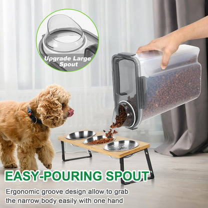 TBMax Dog Food Storage Container 5-7 lbs, Airtight Cat Food Container with Larger Spout & Measuring Cup, Portable Pet Food Storage Dispenser for Small Animal Kibble Storage, Bird Seed Container