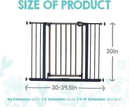 Regalo Safety 30.5-58" Extra Wide Arch Baby Gate with Door, Pressure Mount Walk Through Gate for Doorways & Bottom of Stairs, Babies, Toddlers & Pets, Tested & Safe, American Designed, American Owned