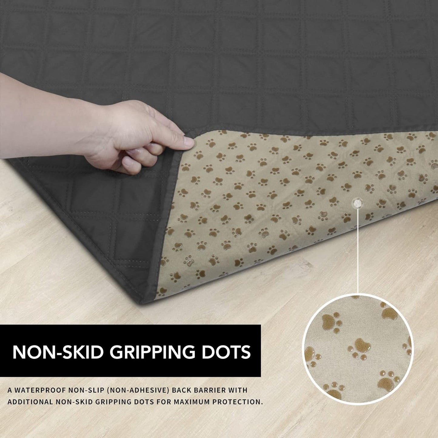 Easy-Going 100% Waterproof Dog Bed Cover, Non-Slip Pet Blanket for Furniture, Washable Couch Cover, Repleasement Sofa Cover (68x82 in,Gray)