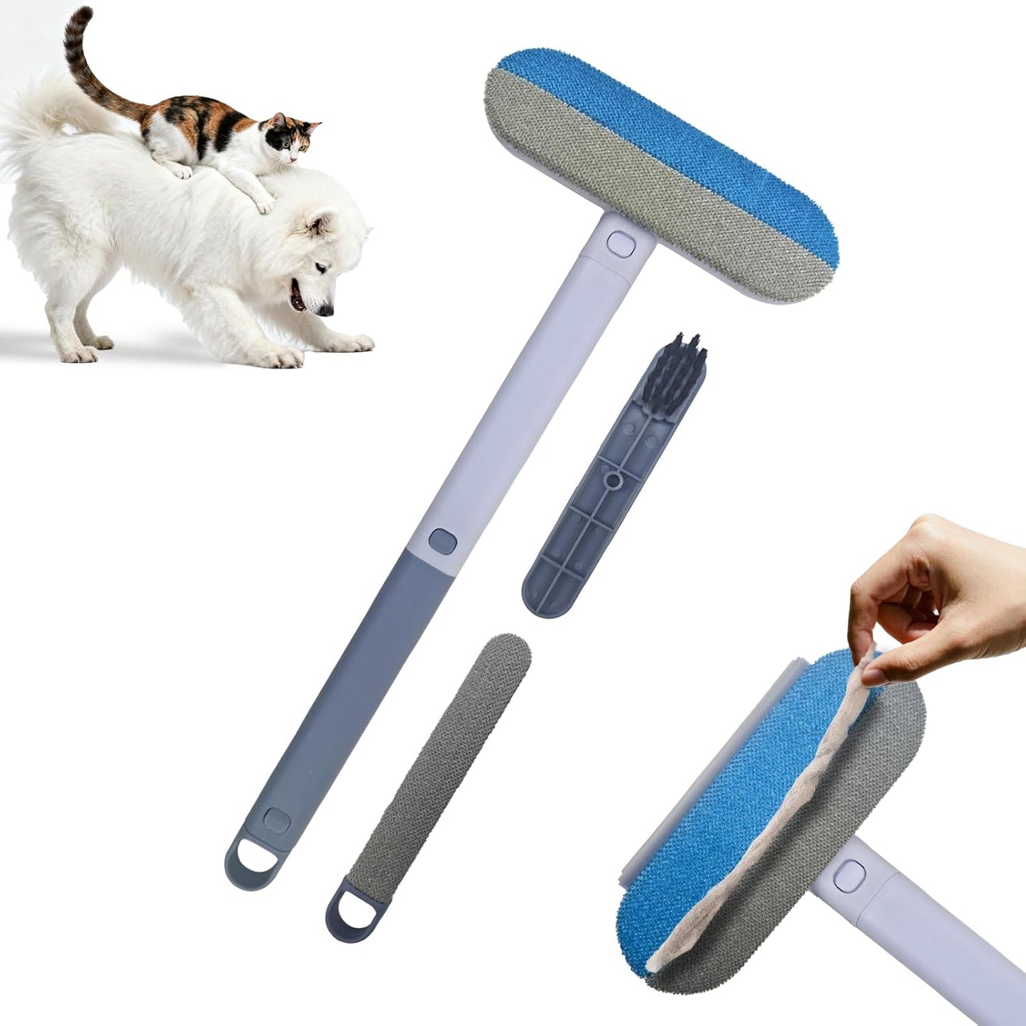 Pet Hair Remover for Furniture,Effective Lint Brush for Dog and Cat Hair,Reusable Washable Dog and Cat Hair Lint Removal Brush, 4 in 1 Multifunctional Pet Hair Removal Broom