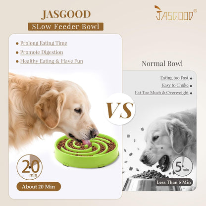 JASGOOD Slow Feeder Dogs Bowl for Large Medium Dogs,Anti-Gulping Pet Slower Food Feeding Bowls Stop Bloat,Preventing Choking