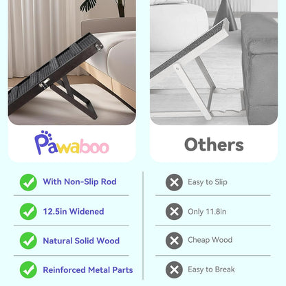 2026 Upgraded Dog Ramp for Couch, Foldable Small Dog Ramp for Sofa, 4 Adjustable Height from 13'' to 21", Portable Stable Pet Steps with Non-Slip Pad, Pet Ramps Use for Sofa Couch Stairs