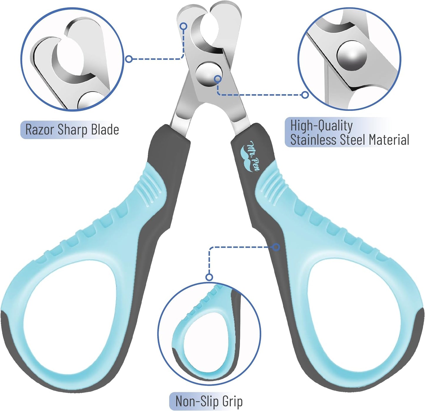 Mr. Pen- Cat Nail Clipper, Stainless Steel, Professional Sharp Cat Claw Trimmer for Small and Medium Cats, Pet Nail Clipper with Sturdy Non Slip Handle