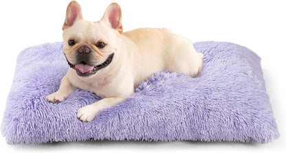EHEYCIGA Fluffy Dog Crate Bed for Medium Dogs, Plush Faux Fur Crate Pad, Calming Anti Anxiety Medium Dog Bed, Washable Soft Warm Crate Mat with Non-Slip Bottom