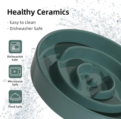 Havniva Ceramic Slow Feeder Dog Bowls, 1.6 Cups Dog Bowl Slow Feeding for Medium Breed, 8.2inch Puzzle Dog Food Bowl Slow Feeder Non-Slip Anti-Gulping and Anti-Choking Reduces Bloating