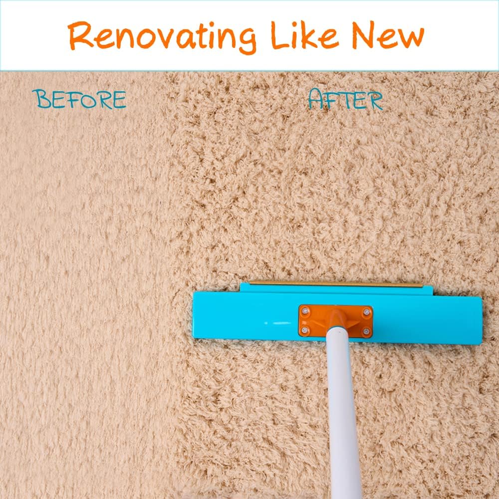Carpet Rake-Carpet Hair Removal Tool-Carpet Rake to Fluff Carpet-Carpet Scraper Brush Rug Comb Pet Cat Fur Dog Hair Remover for Couch Furniture Carpet Broom