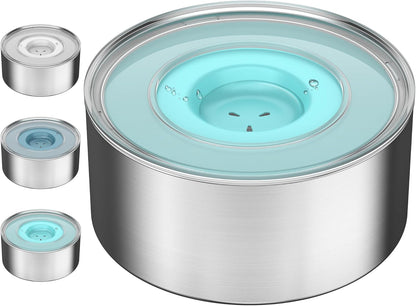 1Gallon Slobber Stopper Water Bowl for Dogs, US Patented Splash-Proof Paws Lid, 18/8 Stainless Steel, Anti-Slip Base, No Spill for Messy Large Medium Dogs, Ear Protection for Floppy-Eared Breeds