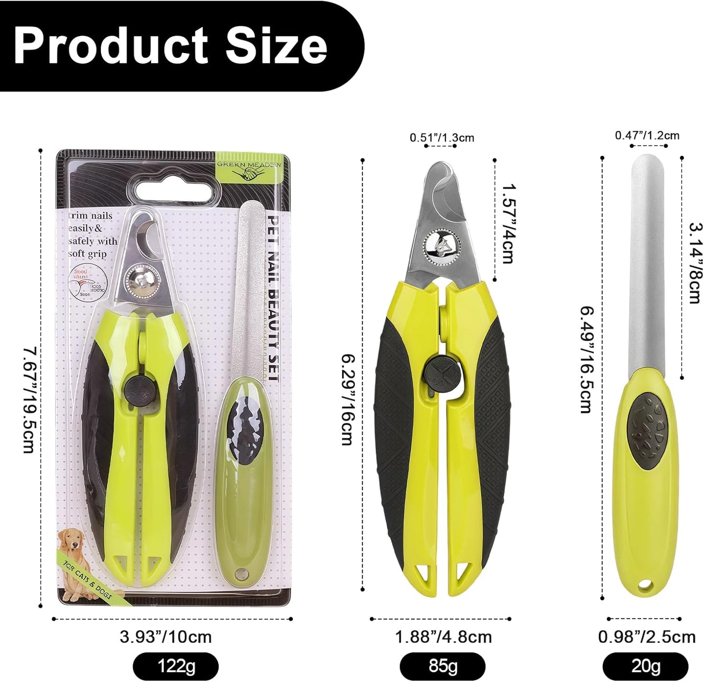 Blue Dog Nail Clipper with Safety Guard Plier Style Dog Claw Clippers Heavy-Duty Dog Toenail Clippers Professional Pet Nail Trimmers for Small Medium Large Dogs and Cats with Thick Nails