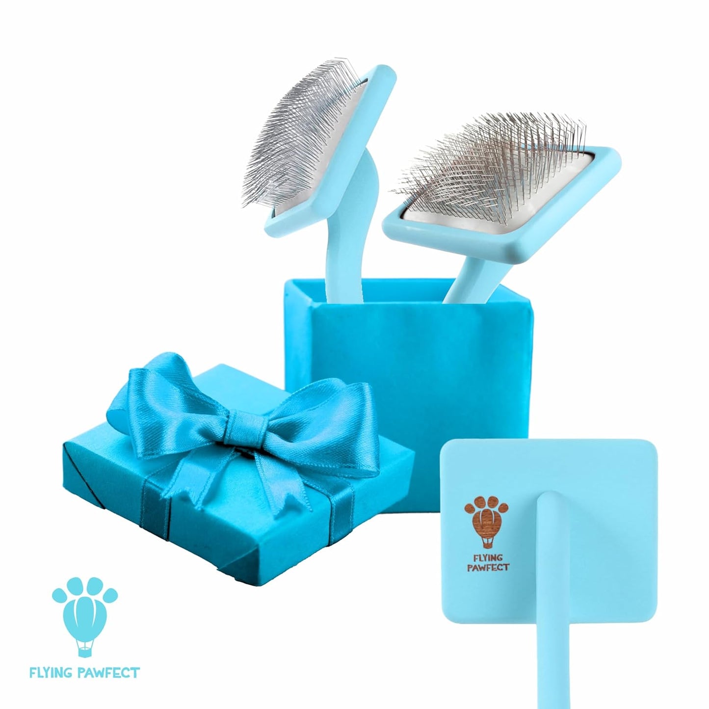 Slicker Brush for Dogs - Long Pin for Poodles, Doodles & Long Haired Dogs, Deshedding & Dematting Tool, Slicker Dog Brushes for Grooming (Coral, Flat Large)