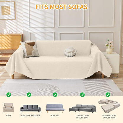 Deep Dream Cat-Scratch Resistant Couch Cover, Waterproof Sofa Cover for 3 Cushion Couch Washable, Pet Friendly Couch Protectors Anti Slip Thickened Love Seat Slipcovers for Pets, 71" x 118", Dark Grey