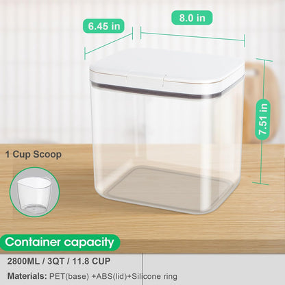 TBMax Dog Cat Food Storage Container 6-8 Lbs with Easy-Carrying Handles, Stackable Pet Food Dog Treat Container with Pop Up Lids, Airtight Food Storage Bin for Kitchen Organization