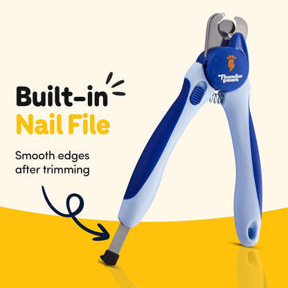 LED Dog Nail Clippers with Light, Trimmers with Protective Guard, Quick Sensor, Safety Lock and Nail File - Suitable for Large and Small Dogs & Cats (Yellow, LED)