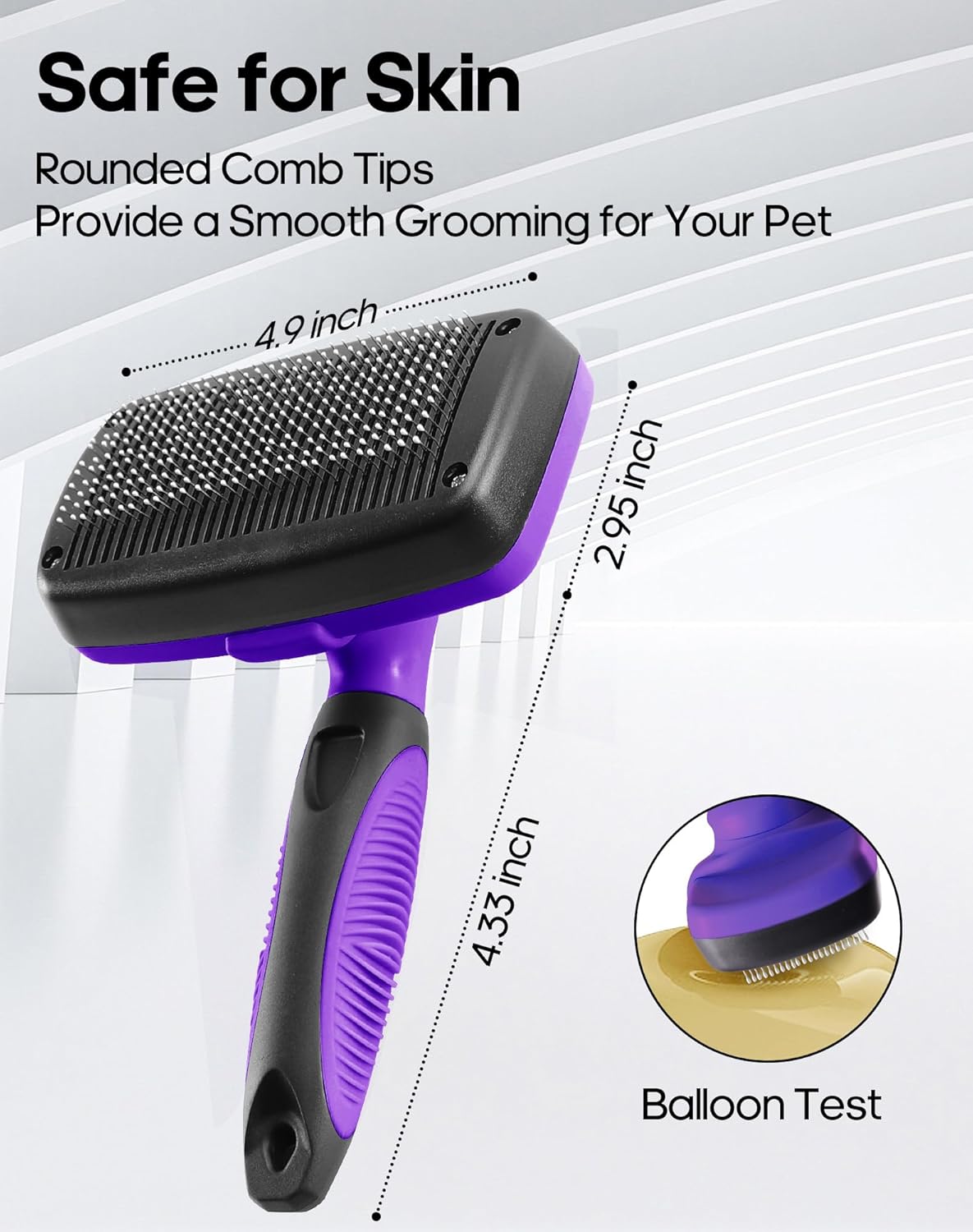 Self Cleaning Shedding Brush - Skin Friendly Grooming Tool for Dogs, Cats, and Puppies, Deshedding and Hair Removal for Long and Short Haired Pets (Green)