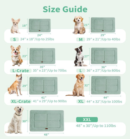 Made4Pets Dog Crate Pad Bed for Medium Large Dogs, Washable & Reversible, Anti-Slip Kennel Mat for Cozy Sleeping, Soft Fluffy Dog Bed for Indoor & Outdoor Use, 35"x23", Gray