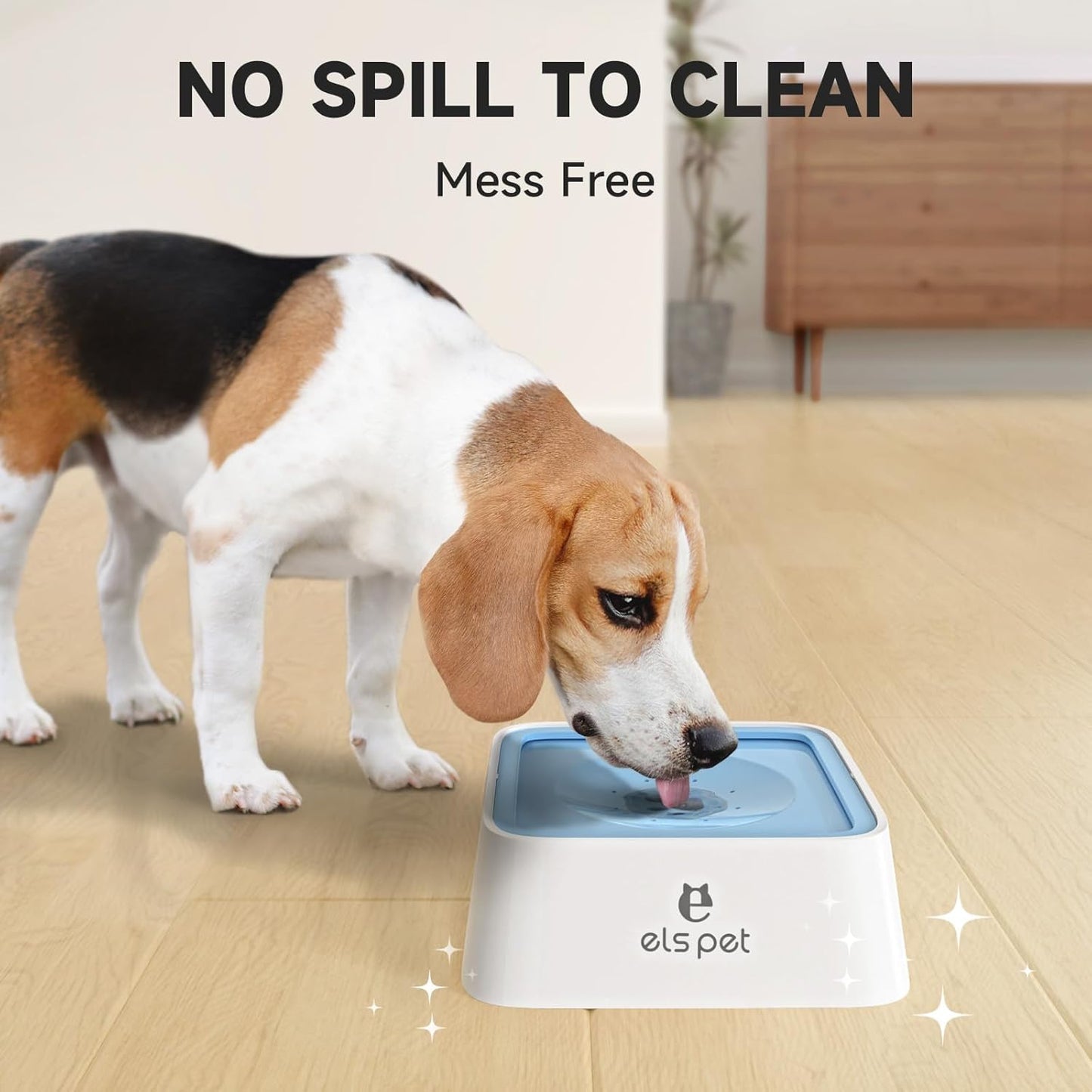 ELS PET Travel Bowl, No Spill, No Drip Slow Water Feeder/Dispenser for Dogs, Cats, 35oz/1L, Splash Proof Travel Bowl for Crate and Car, Keeps Floor & Beard Dry, Dishwasher Safe (Grey)