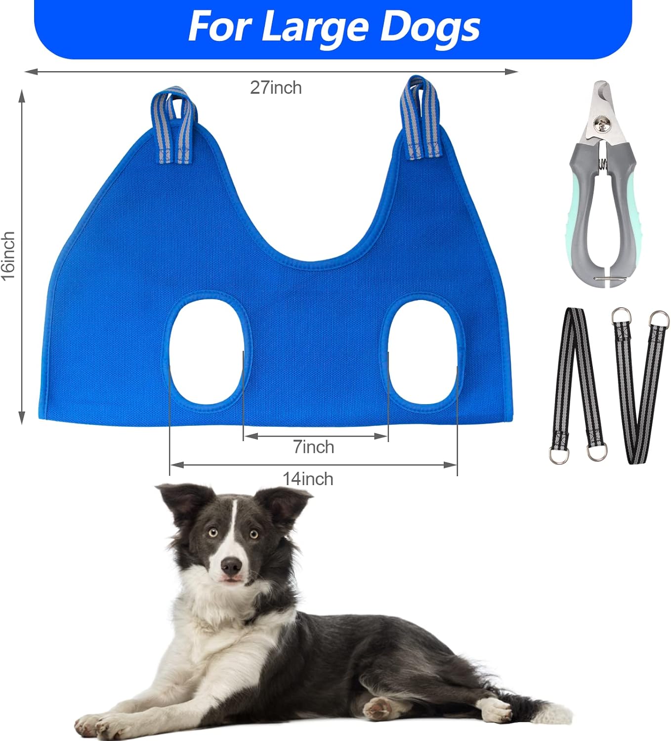 ATESON Pet Grooming Hammock with Nail Clippers/Nail Trimmers/Grooming Scissors, Dog Grooming Harness for Nail Trimming, Pet Grooming Sling Helper