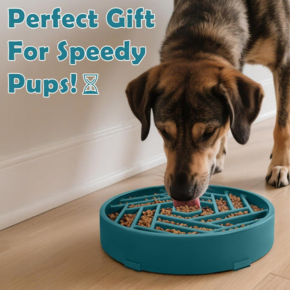 TOBYTO Slow Feeder Dog Bowls Large Medium Breed,Anti-Choking Slow Eating Dog Food Bowl,Non Slip Pet Slower Food Feeding Bowls Large Puzzle Slow Feeder Bloat Stop Maze Dog Dishes,Black