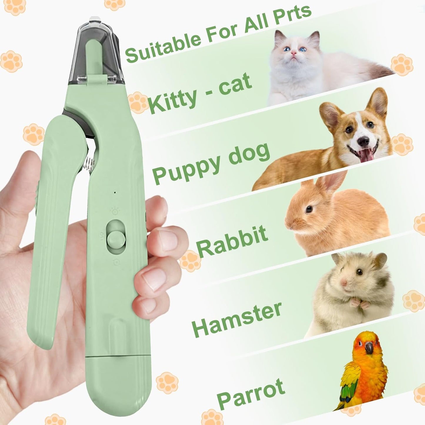 2-in-1 Dog Nail Grinder & Cat Nail Clippers Trimmers for Large Medium Small Dogs Cats Claw Trimmer Quick Sensor with 2 LED Lights Safety Guard USB Rechargeable Dogs Nail Trimmer (White)