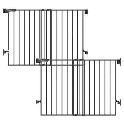 Babelio Baby Gate for Stairs, Kitchen & Doorways, 26-43" W 28" H No Bottom Bar| Easy Installation| One-Handed Operation| Auto-Close| Hardware Mount (Drill Needed) Safety Dog/Pet Gate Indoor (White)