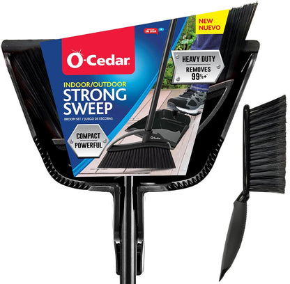 O-Cedar Pet Pro Broom with Step-On Dustpan | Remove 99% with One Sweep | Removes 3 Times More Pet Hair | Quiet Cleaning Tool for Cat and Dog Owners