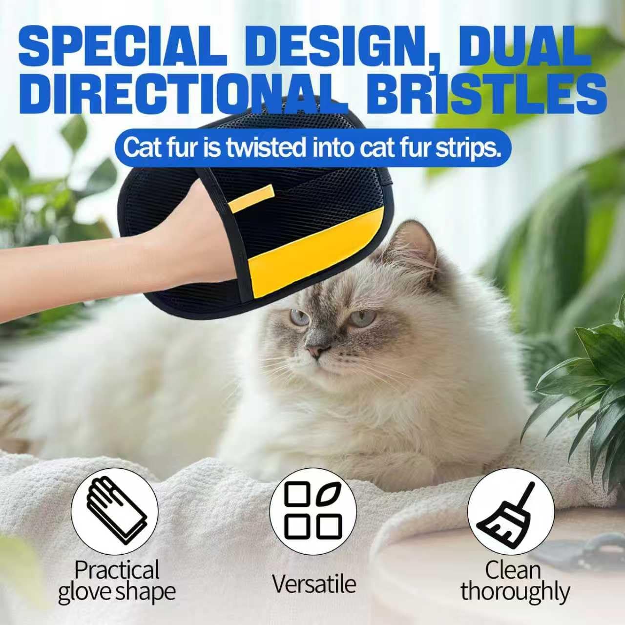 Pet Hair Removal Glove for Dogs & Cats, Newly Upgraded Reusable Electrostatic Pet Hair Glove, Magic Brush Pet Hair Remover Tool for Clothing, Couch, Carpet, Car Seat