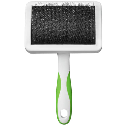 Andis 65705 Stainless-Steel Slicker Brush for Dogs and Cats - Durable and Lightweight Grooming Tool for All Breeds and Fur Lengths, Reduces Shedding and Promotes Hair Growth - Medium, Green