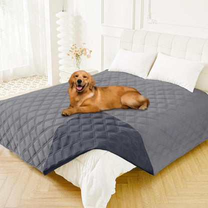 Smiry Waterproof Dog Bed Cover Blanket 30x70, Soft Reversible Pet Blanket, Washable Leakproof Cats Dogs Couch Cover for Sofa, Couch, Furniture, Grey/Dark Grey