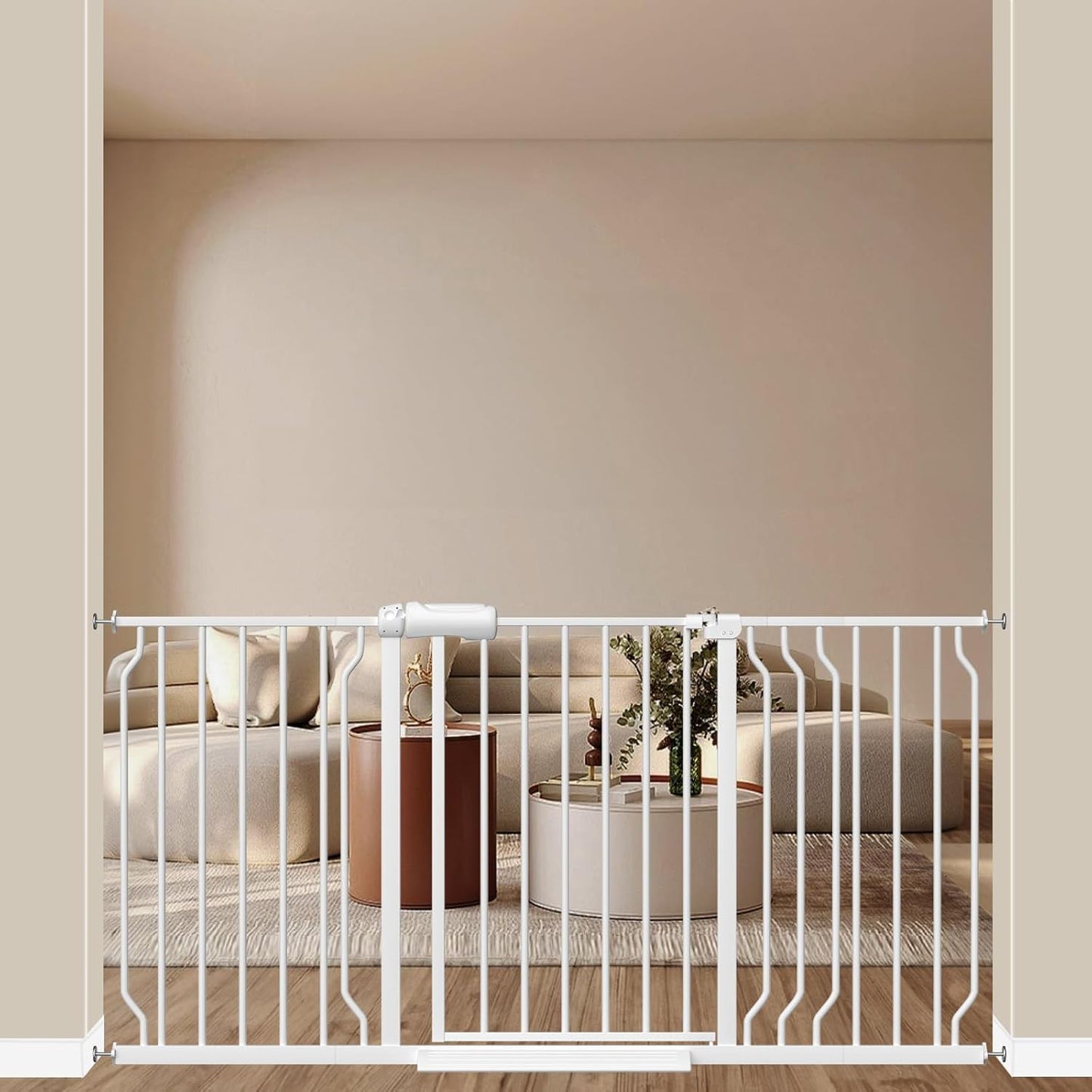ALLAIBB Extra Wide Pressure Mount Baby Gate Auto Close Metal Child Dog Pet Safety Gates with Walk Through for Stairs,Doorways,Kitchen and Living Room (62.02-66.93"/158-170cm)