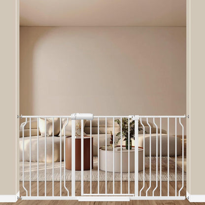 ALLAIBB Extra Wide Pressure Mount Baby Gate Auto Close Metal Child Dog Pet Safety Gates with Walk Through for Stairs,Doorways,Kitchen and Living Room (62.02-66.93"/158-170cm)