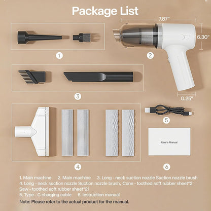 PAKEWAY Handheld Pet Hair Removal Vacuum, Pet Hair Removal Tool, Cat and Dog Hair Remover, Double Filtration, for Furniture, Couch, Carpet, Clothing and Bedding