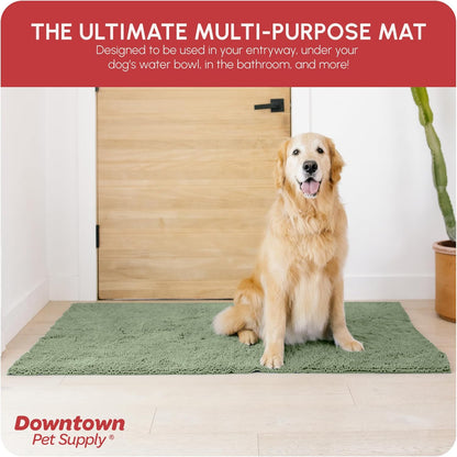 My Doggy Place Dog Mud Mat, 36"x26" Ash – Thick Microfiber Entry Rug for Snow, Mud & Salt – Absorbent, Quick-Dry, Washer-Safe & Non-Slip, Large