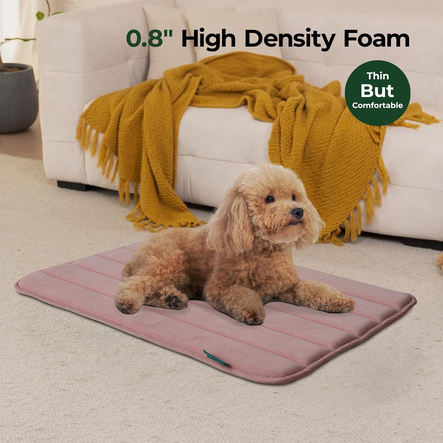 BALANCE Dog Crate Pad, Dog Foam Crate Mat Kennel Pad, Washable Water-Resistant Pet Bed Flat Dogs Cage Mat for Small Dogs