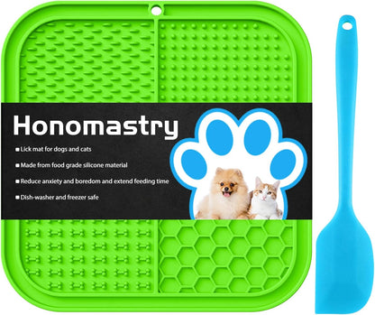 Honomastry Lick Mat for Dogs, Premium Lick Pad with Suction Cups for Dog Anxiety Relief, Slow Feeder Dog Bowls, Bathing, Grooming and Training.