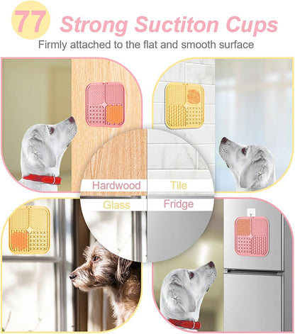 LUKITO Lick Mat for Dogs & Cats 2 Pack with Suction Cups, Dog Lick Mat for Anxiety Relief, Dog Toys to Keep Them Busy, Peanut Butter Licking Pad for Boredom Reducer, Perfect for Bathing Grooming
