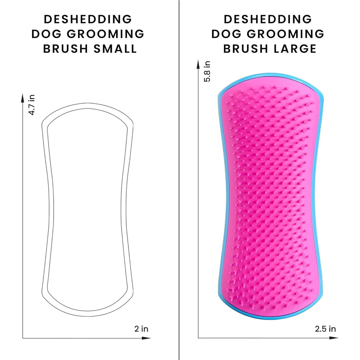 Pet Teezer De-Shedding Dog Brush by Tangle Teezer, Dog Grooming Tool for Long Haired Breeds and Wet or Dry Fur, Large, Blue & Pink