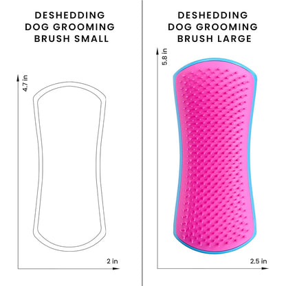 Pet Teezer De-Shedding Dog Brush by Tangle Teezer, Dog Grooming Tool for Long Haired Breeds and Wet or Dry Fur, Large, Blue & Pink