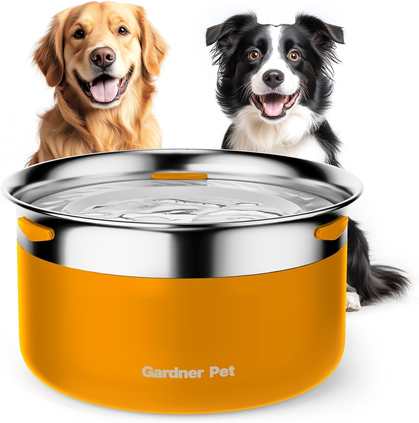 Gardner Pet Slow Water Bowl for Dogs – No Spill, Anti-Splash Floating Plate Design, Slows Drinking to Reduce Mess, Keeps Water Clean & Floors Dry, 3.8L(White)