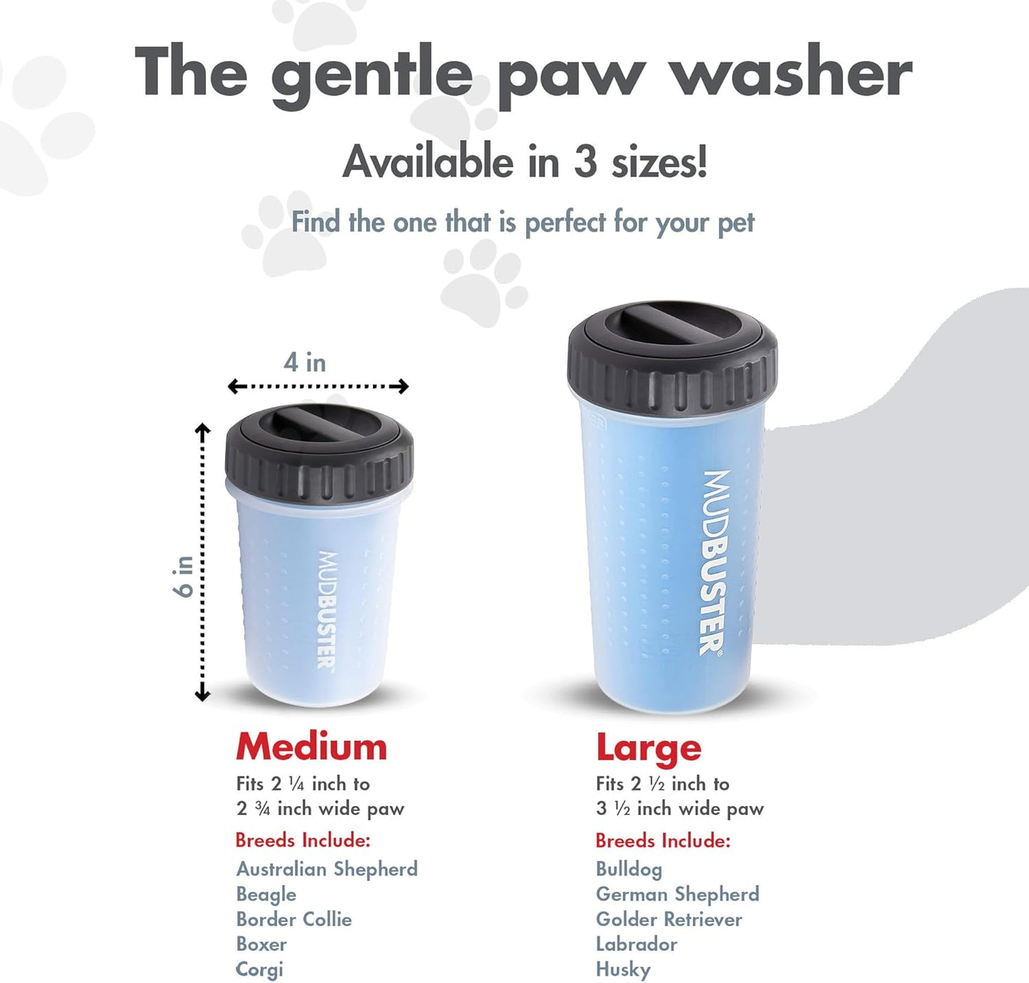 Dexas MudBuster Medium Dog Paw Cleaner in Fuchsia - Fits 1.5"-2.5" Wide Paws, Portable Paw Washer for Muddy Paws, Dog Paw Cleaning Cup with Gentle Silicone Bristles, Quick Clean Pet Paw Washer